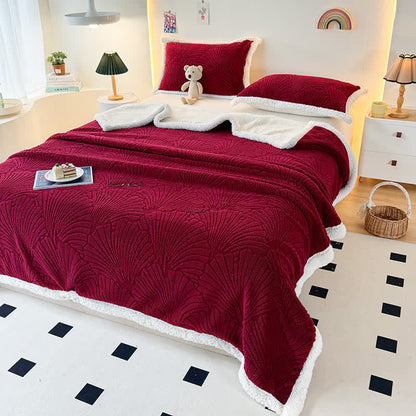 Flauschige, weiche Sherpa-Decke mit Muschelstruktur