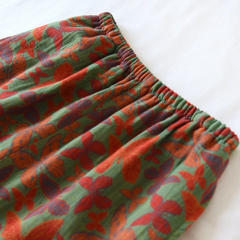 Pyjama-Set aus Baumwollgaze mit Jacquard-Schmetterling