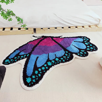 Rustikaler Anti-Rutsch-Teppich mit fliegendem Schmetterling