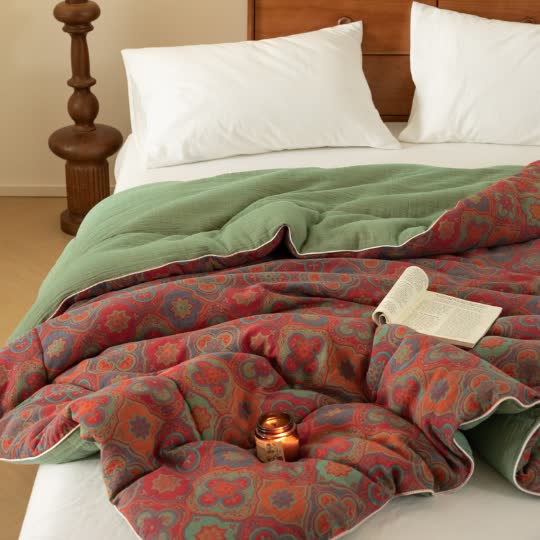 Weiche Steppdecke aus Vintage-Jacquard-Baumwollgaze