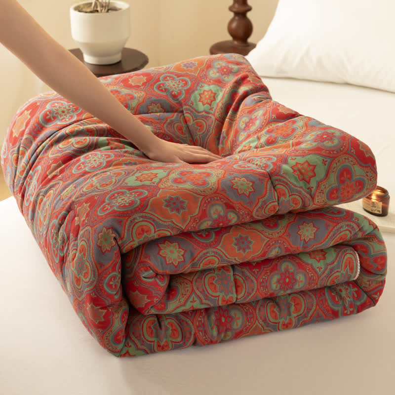 Weiche Steppdecke aus Vintage-Jacquard-Baumwollgaze