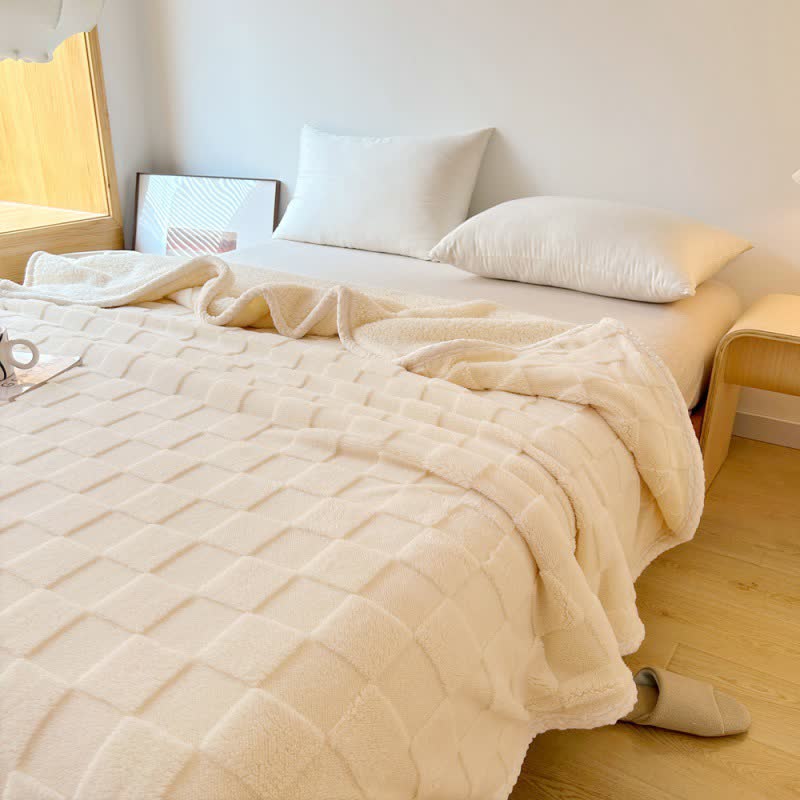 Weiche Sherpa-Decke mit Schachbrettstruktur