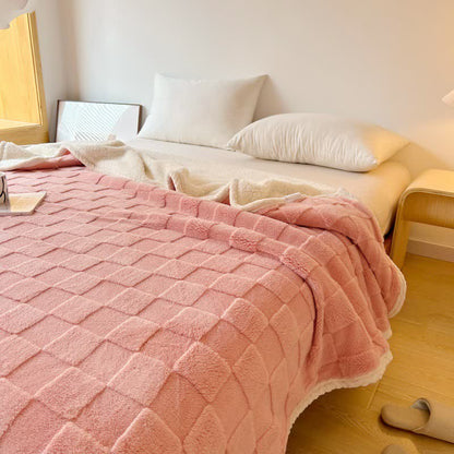 Weiche Sherpa-Decke mit Schachbrettstruktur