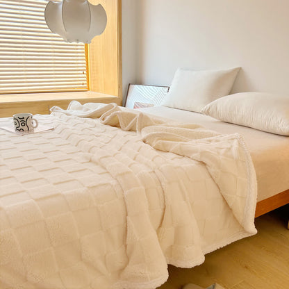Weiche Sherpa-Decke mit Schachbrettstruktur
