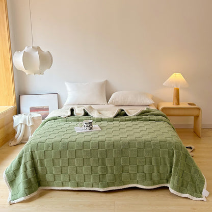 Weiche Sherpa-Decke mit Schachbrettstruktur