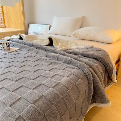 Weiche Sherpa-Decke mit Schachbrettstruktur