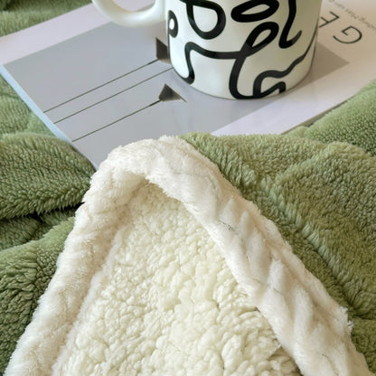 Weiche Sherpa-Decke mit Schachbrettstruktur