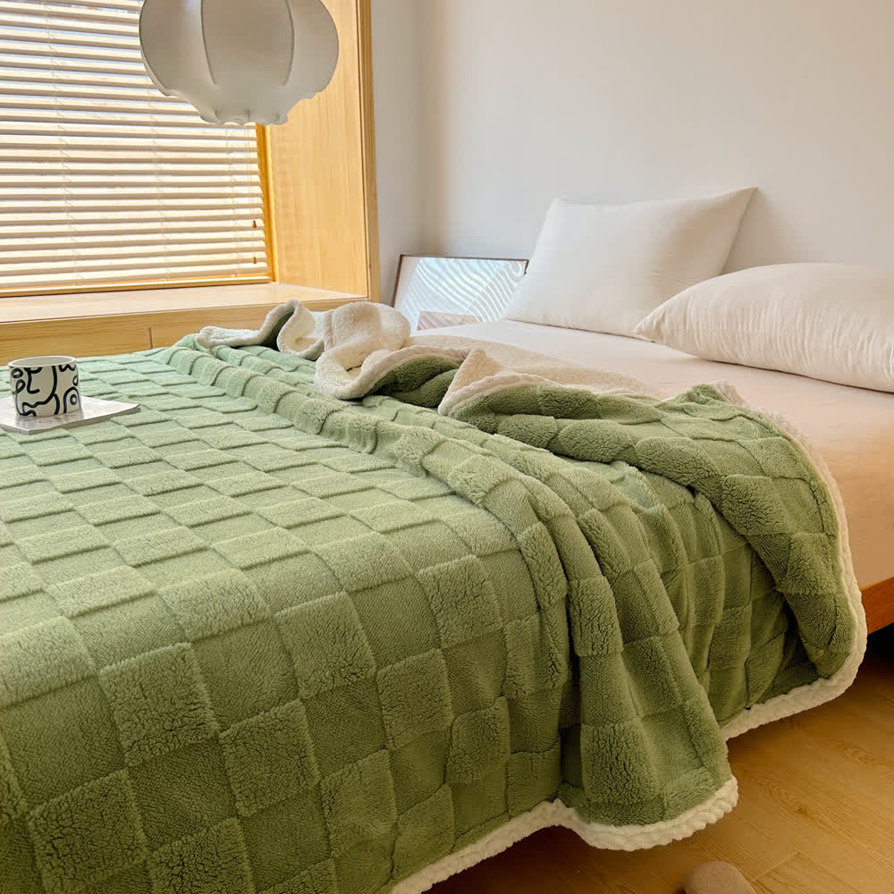 Weiche Sherpa-Decke mit Schachbrettstruktur