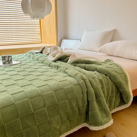 Weiche Sherpa-Decke mit Schachbrettstruktur