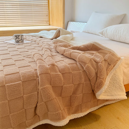 Weiche Sherpa-Decke mit Schachbrettstruktur