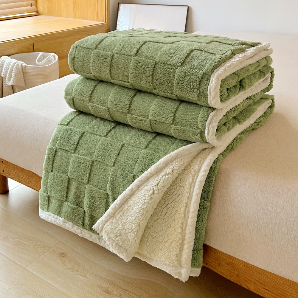 Weiche Sherpa-Decke mit Schachbrettstruktur