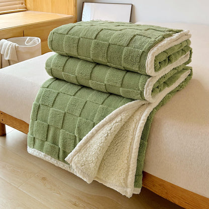 Weiche Sherpa-Decke mit Schachbrettstruktur
