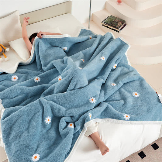 Refresh Floral Daisy Weiche Fleecedecke