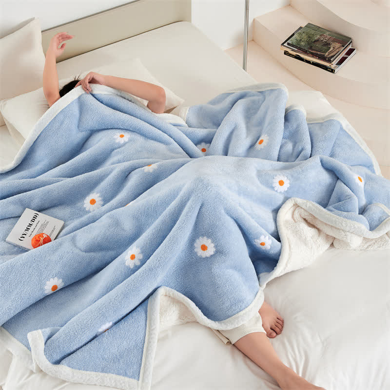 Refresh Floral Daisy Weiche Fleecedecke