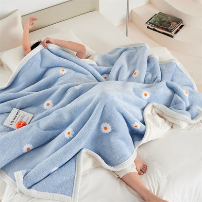 Refresh Floral Daisy Weiche Fleecedecke
