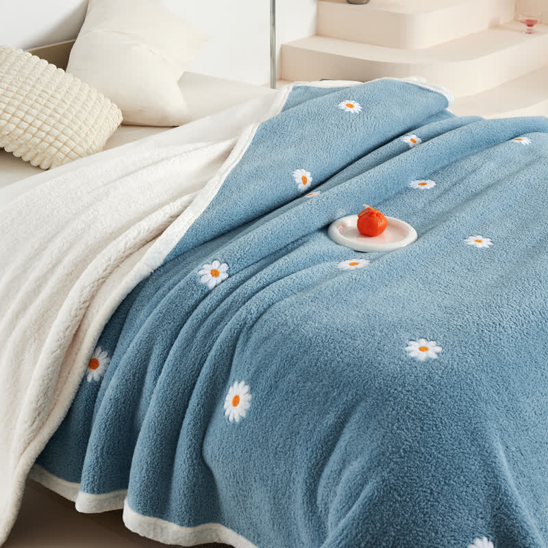 Refresh Floral Daisy Weiche Fleecedecke