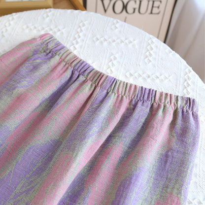 Pyjama-Set aus reinem Baumwolljacquard mit Federn