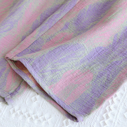 Pyjama-Set aus reinem Baumwolljacquard mit Federn