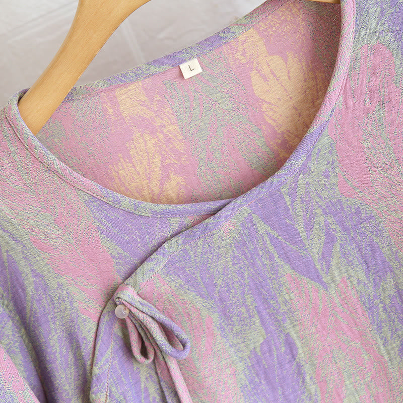 Pyjama-Set aus reinem Baumwolljacquard mit Federn