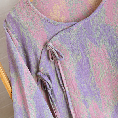 Pyjama-Set aus reinem Baumwolljacquard mit Federn