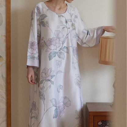Elegantes Nachthemd aus Lyocellfaser mit Blumenmuster