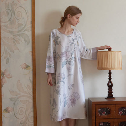 Elegantes Nachthemd aus Lyocellfaser mit Blumenmuster