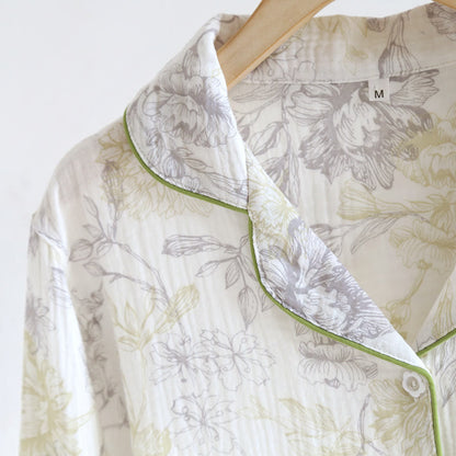 Pyjama-Set aus Baumwollgaze mit Blumenmuster