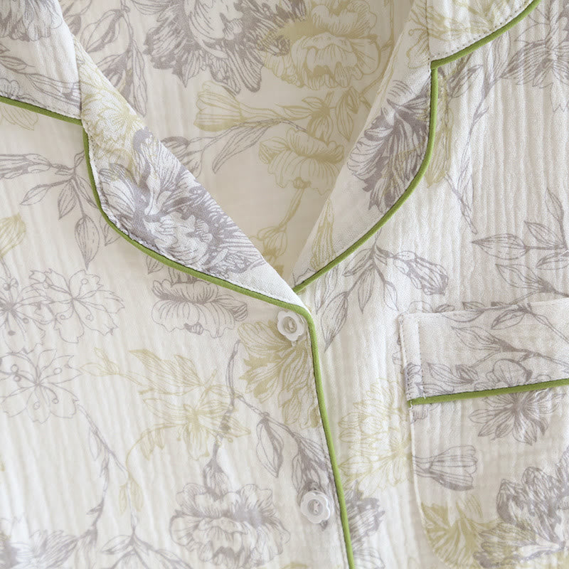 Pyjama-Set aus Baumwollgaze mit Blumenmuster