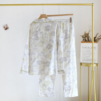 Pyjama-Set aus Baumwollgaze mit Blumenmuster