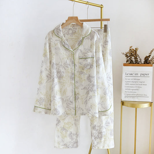 Pyjama-Set aus Baumwollgaze mit Blumenmuster
