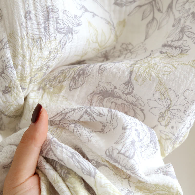 Pyjama-Set aus Baumwollgaze mit Blumenmuster