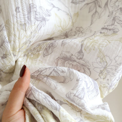 Pyjama-Set aus Baumwollgaze mit Blumenmuster