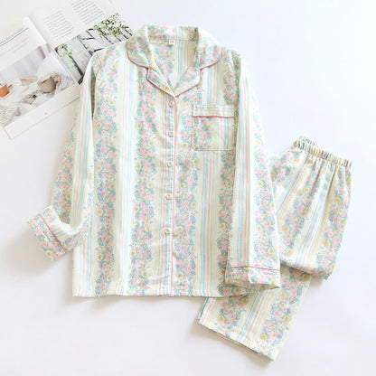 Pyjama-Set aus Baumwollgaze mit Blumenmuster