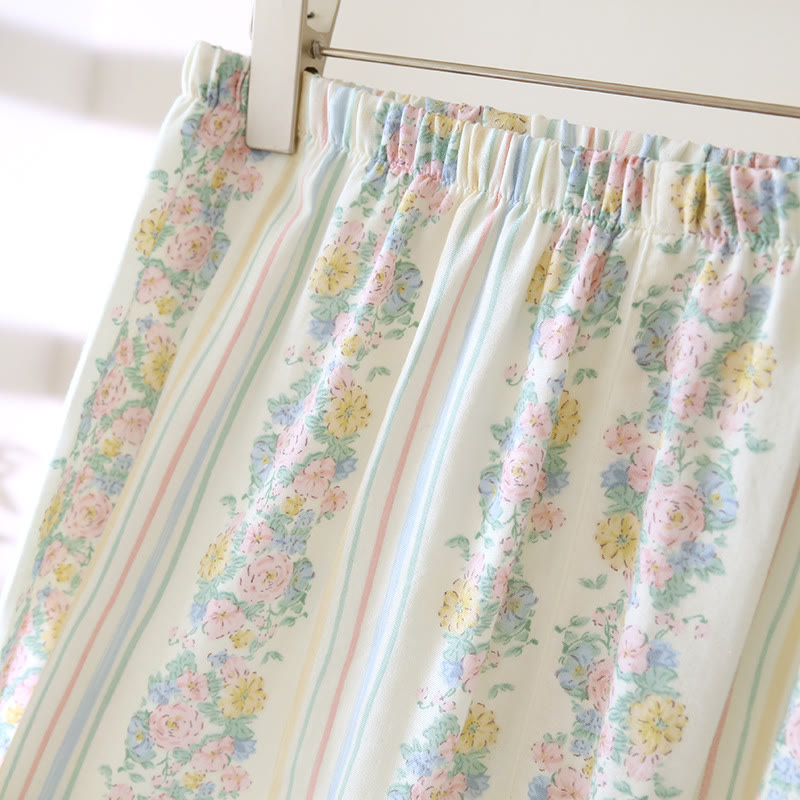 Pyjama-Set aus Baumwollgaze mit Blumenmuster