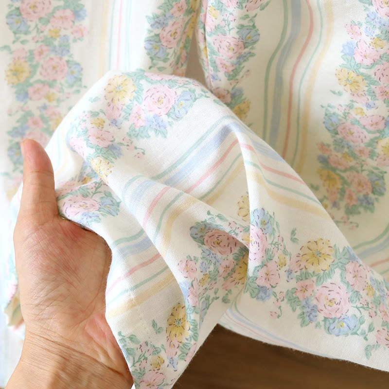 Pyjama-Set aus Baumwollgaze mit Blumenmuster