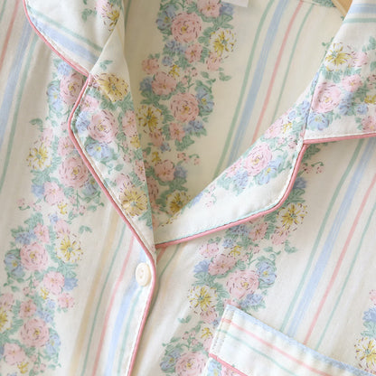 Pyjama-Set aus Baumwollgaze mit Blumenmuster