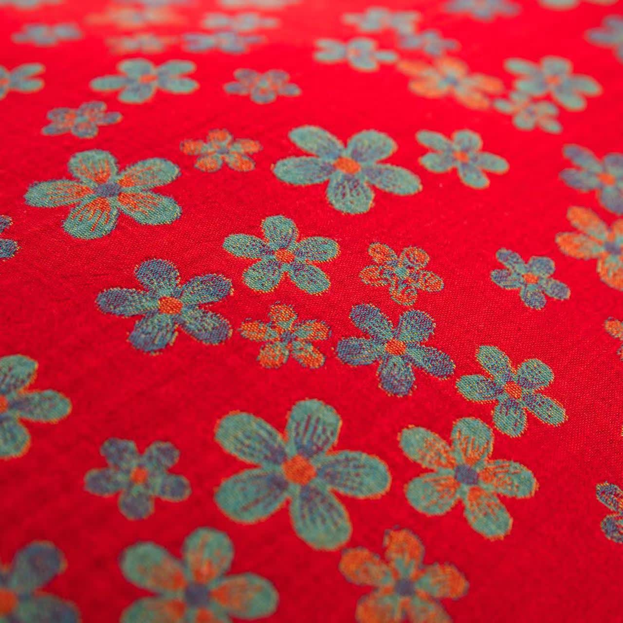 Bettwäscheset aus Baumwollgaze mit Blumenknöpfen (4-teilig)