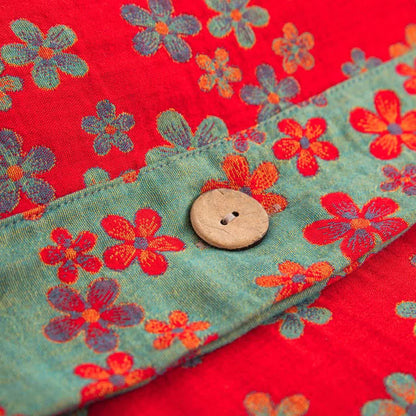 Bettwäscheset aus Baumwollgaze mit Blumenknöpfen (4-teilig)