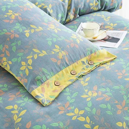 Refresh Leaf Baumwoll-Bettwäscheset mit Knöpfen (4-teilig) - image 3