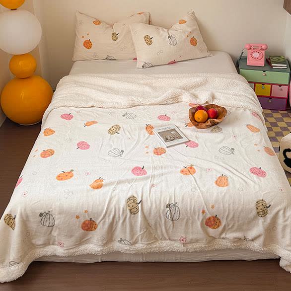 Halloween Kürbis Sherpa Fleece Decke