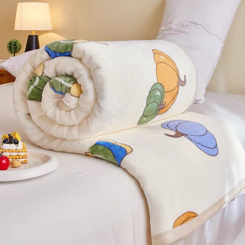 Flanelldecke mit Cartoon-Kürbis und süßem Bären