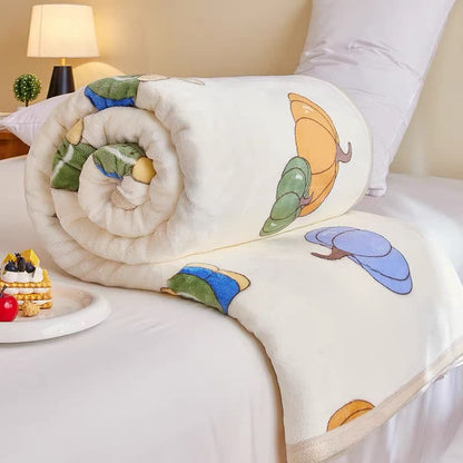 Flanelldecke mit Cartoon-Kürbis und süßem Bären