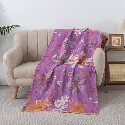 Weiches Handtuch aus Baumwollgaze mit Vintage-Blumenmuster