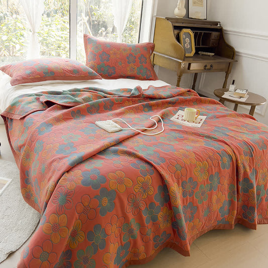 Wendesteppdecke „Splendid Flower“ aus Jacquard-Baumwolle
