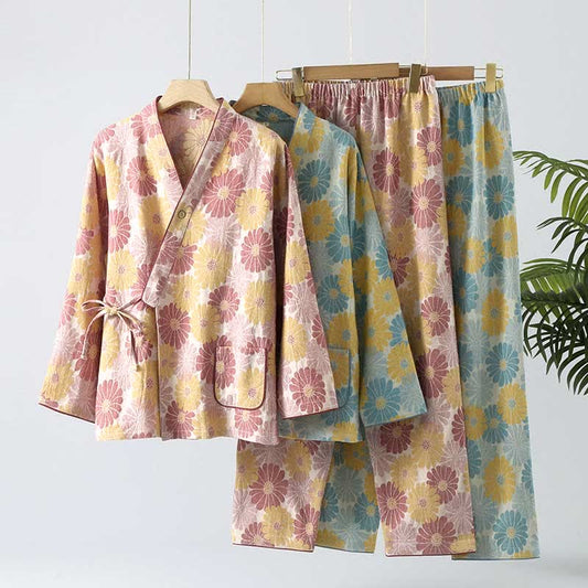 Loungewear-Set aus garngefärbtem Jacquard aus reiner Baumwolle