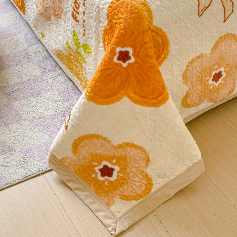 Bettwäscheset aus Samt mit leuchtenden Blumen (4-teilig)