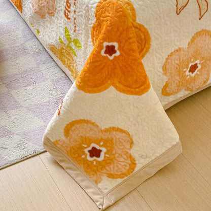 Bettwäscheset aus Samt mit leuchtenden Blumen (4-teilig)