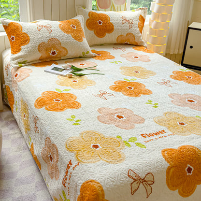 Bettwäscheset aus Samt mit leuchtenden Blumen (4-teilig)