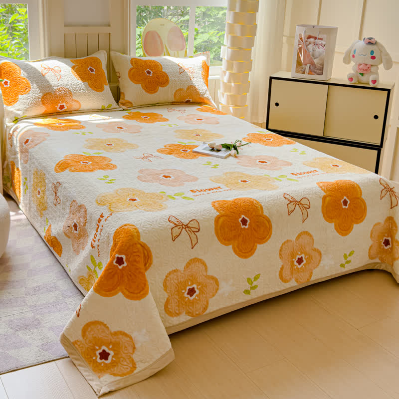 Bettwäscheset aus Samt mit leuchtenden Blumen (4-teilig)