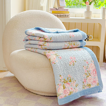 Winter-Bettwäscheset mit elegantem Blumenmuster aus Samt (4-teilig)